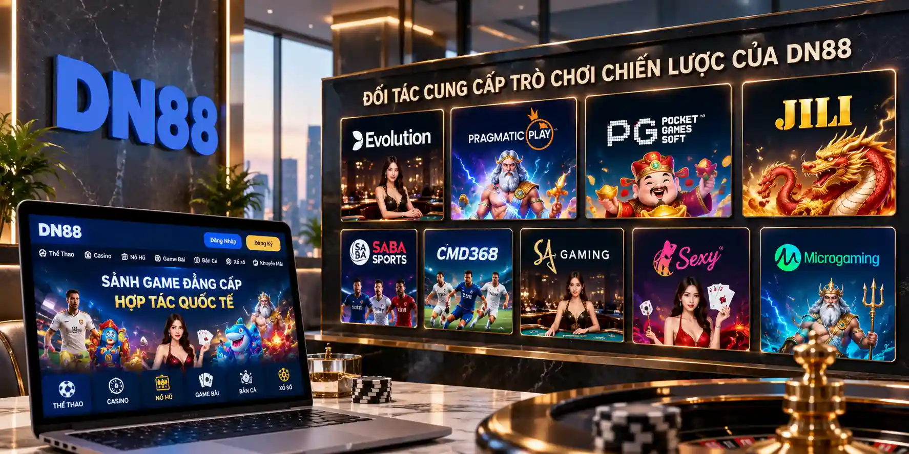 DN88 18 DN88 hợp tác cùng hàng loạt nhà cung cấp game uy tín trên thế giới